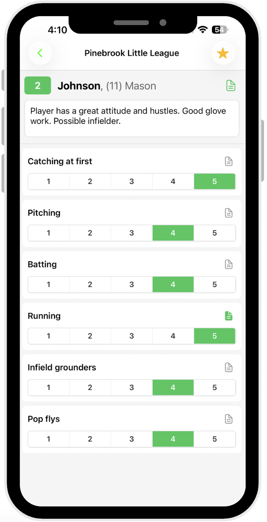 RiseGame Tryout App - Player Ranking
